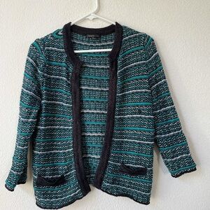 Mango green and black stitched suit jacket